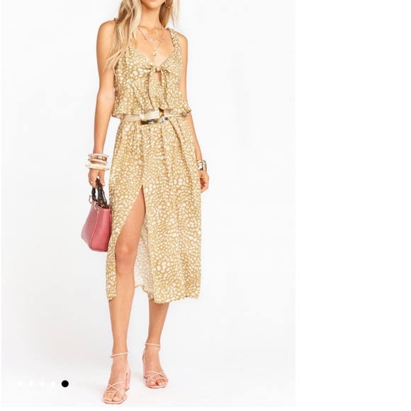 Show Me Your Mumu Bristow Spotted Desert Cheetah Midi Skirt Slit High Waist XL - Picture 4 of 8